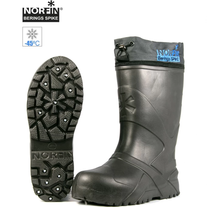 Сапоги зимние NORFIN BERINGS SPIKE с манжетой и шипами, антрацит -45С EVA р.38-39 14863-3839 Сапоги зимние NORFIN BERINGS SPIKE с манжетой и шипами, антрацит -45С EVA р.38-39 14863-3839